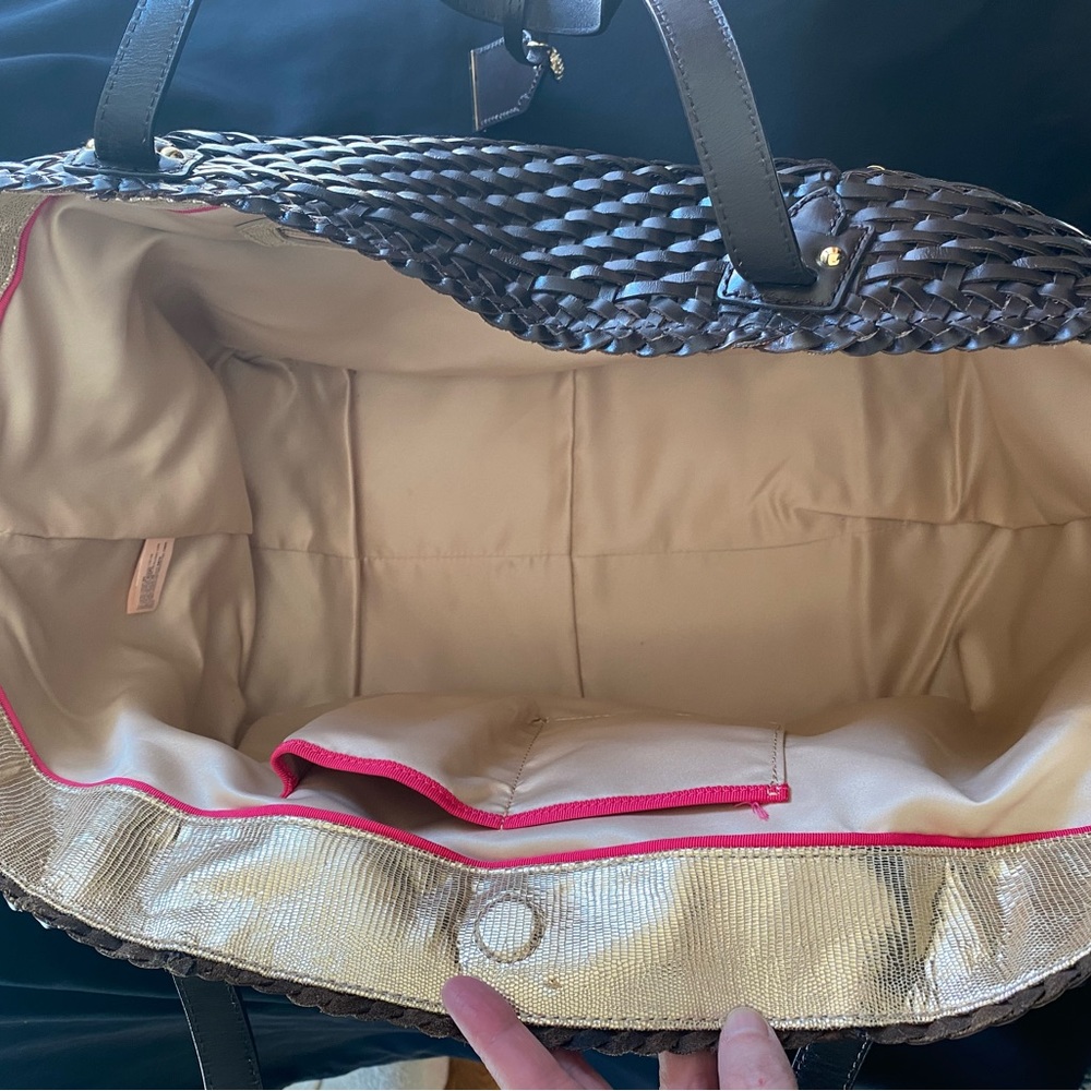 Juicy Couture Huge Brown Woven Leather Tote!! EUC RARE Stunningly Gorgeous 💛HP💛 - Picture 11 of 16
